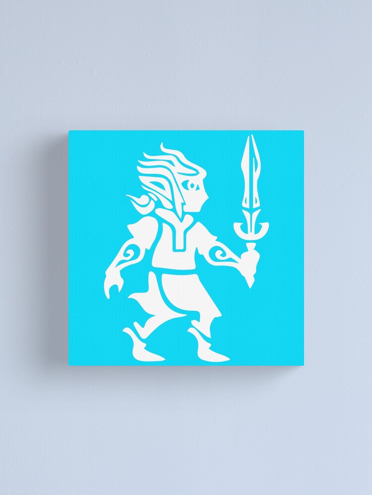 Thumbnail 2 of 3, Canvas Print, BOTW Sheikah Rune Hero designed and sold by bae-ley.