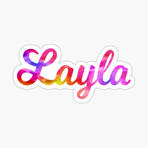 Layla Girls Name Multi Colored Fun Sticker For Sale By Comickitsch Redbubble
