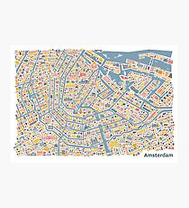 Amsterdam City Map Fotodruck