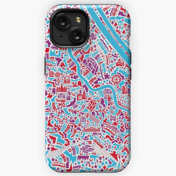 American Cities in Bus Roll Destination Map Style Poster - Pink iPhone 15  Pro Max Case by Celestial Images - Pixels