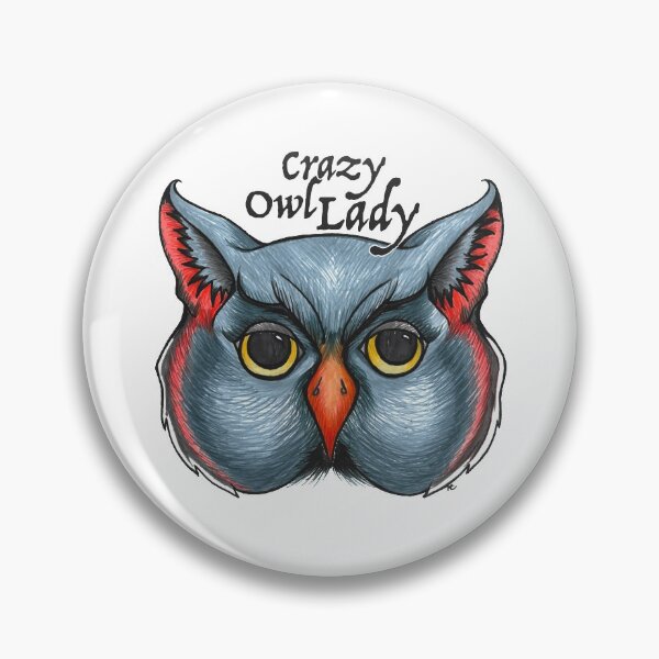 Item preview, Retro Owl Face - Crazy Owl Lady designed and sold by The White Bat.