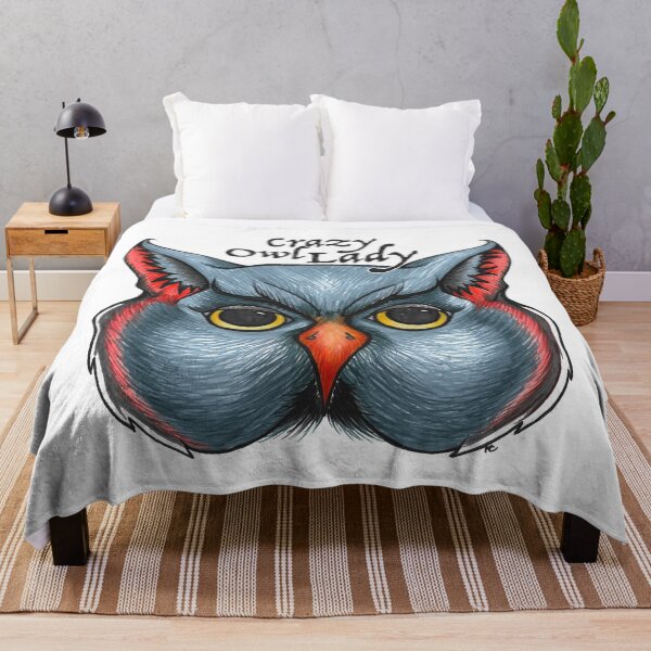 Item preview, Retro Owl Face - Crazy Owl Lady designed and sold by The White Bat.