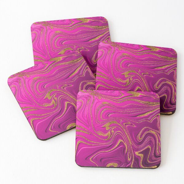 Item preview, Abstract Pink Shape With Glitter Gold designed and sold by antarte99.