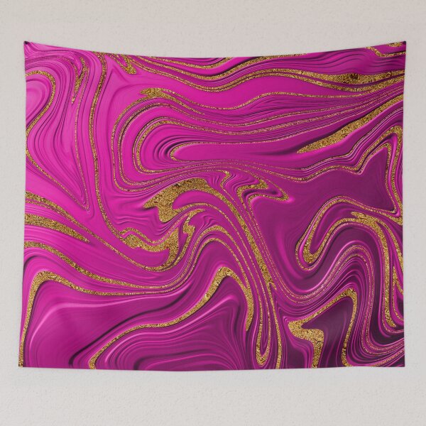 Item preview, Abstract Pink Shape With Glitter Gold designed and sold by antarte99.