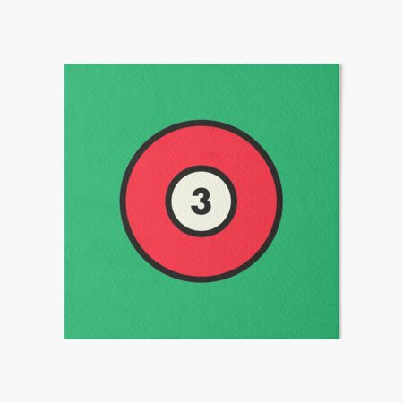 Red #3 Pool Ball Art Board Print