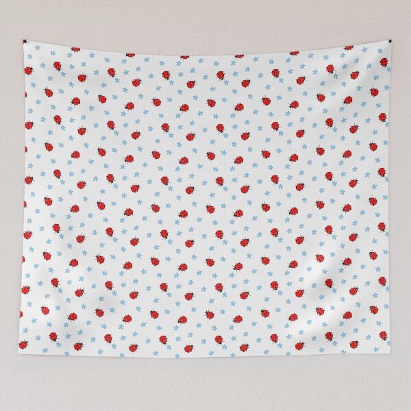 Item preview, Ladybugs and Blue Flowers Pattern designed and sold by Kraina.