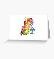 Beauty & The Beast Watercolour Design Greeting Card