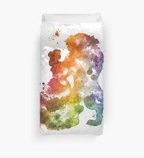 Schönheit und das Tier-Aquarell-Design Bettbezug