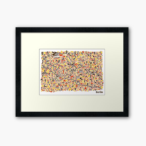 Berlin City Map Framed Art Print