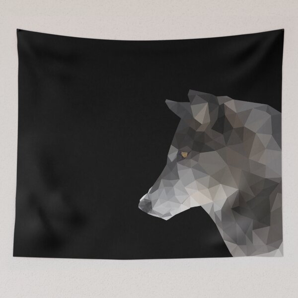 Item preview, Low Poly Wolf Head Polygonal Animal Art designed and sold by WillPowerApp.