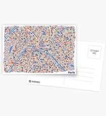 Paris City Map Postkarten