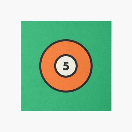 Orange #5 Pool Ball Art Board Print