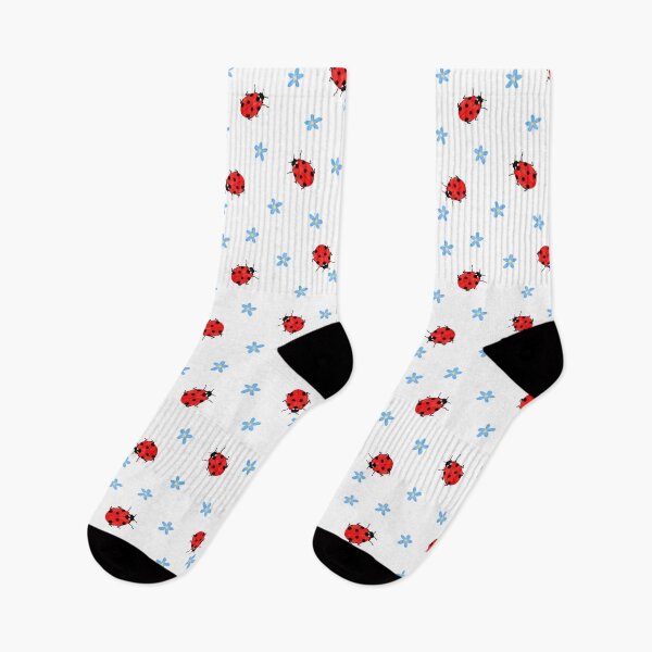Item preview, Ladybugs and Blue Flowers Pattern designed and sold by Kraina.