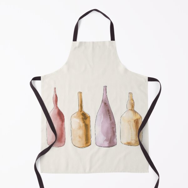Item preview, Four watercolor bottles illustration. Warm tones. designed and sold by PandaAvenue.