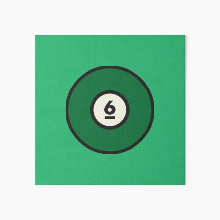Green #6 Pool Ball Art Board Print