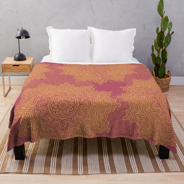 Item preview, Farrow Ball Lake Red and Dutch Orange Aztec Mandala Design 2 designed and sold by AuraTherapeia.