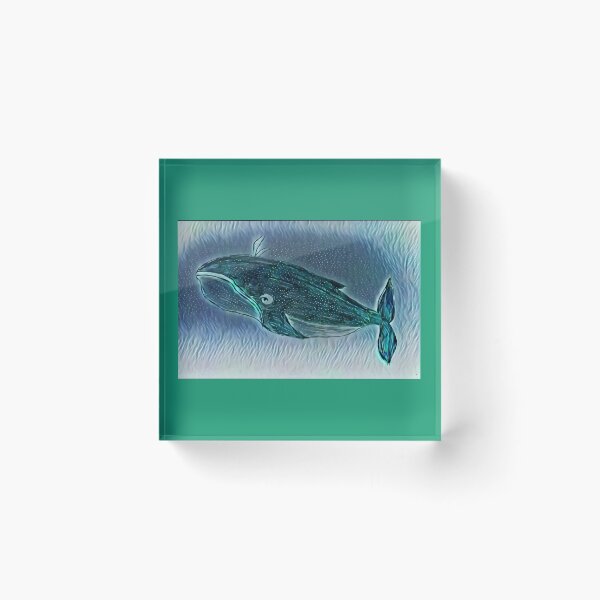 Item preview, Blue-green artistic whale designed and sold by Pelikancrazy.