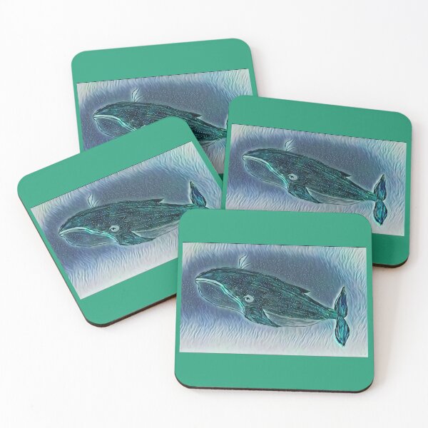 Item preview, Blue-green artistic whale designed and sold by Pelikancrazy.
