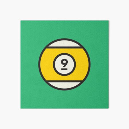 Yellow #9 Pool Ball Art Board Print