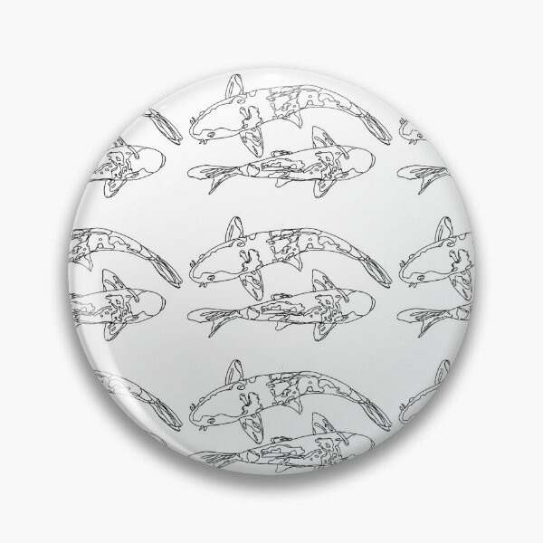 Item preview, simple line work of twp swimming koi fish designed and sold by The Red Shop.