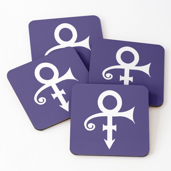 Prince, white Symbol Sign, Prince Love , purple rain, I would die for U Coasters (Set of 4)