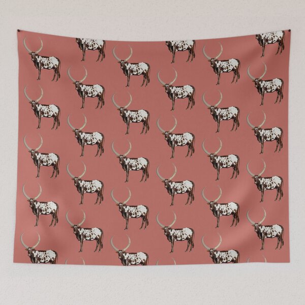 Item preview,  A is for Ankole Cattle,Ankole Cattle Artwork – Majestic African Longhorn Illustration and Livestock Design designed and sold by PrettylittlepastelUk.
