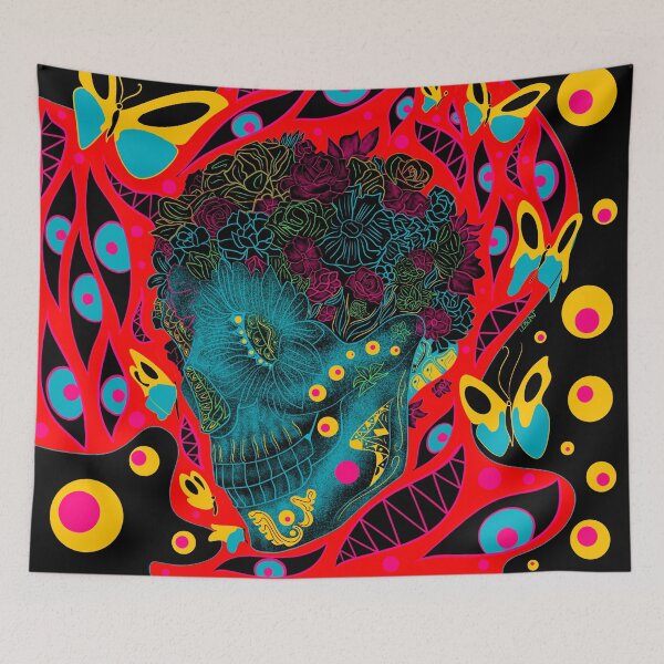 Item preview, skeleton in homunculus floral crown ecopop pattern designed and sold by jorgelebeau.