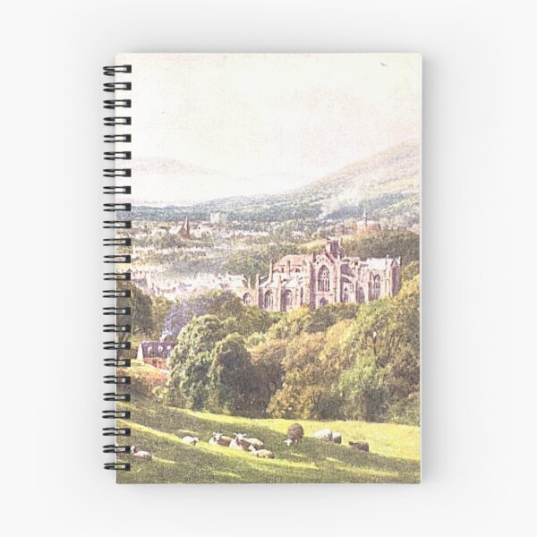 Item preview, Overlooking the ruins of Melrose Abbey | Vintage Illustration designed and sold by yourscotborders.