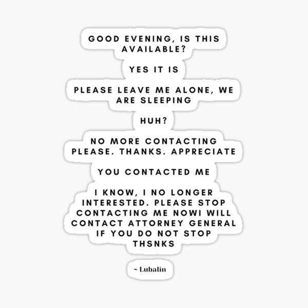 Lubalin lyric design "good evening" Sticker