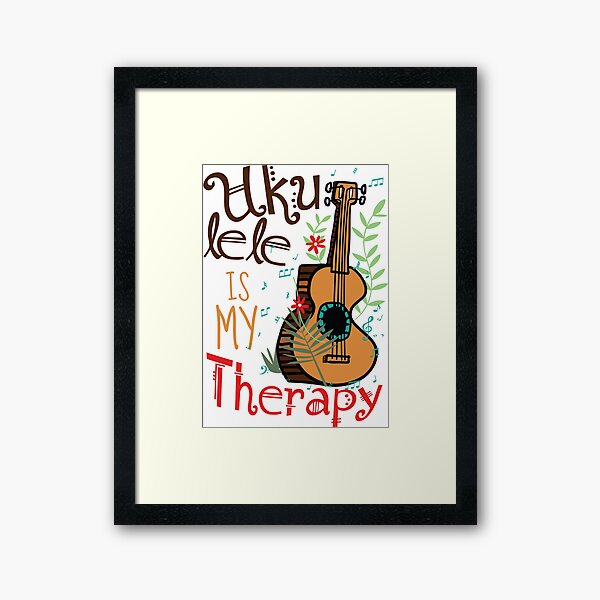 Ukulele Is My Therapy Framed Art Print