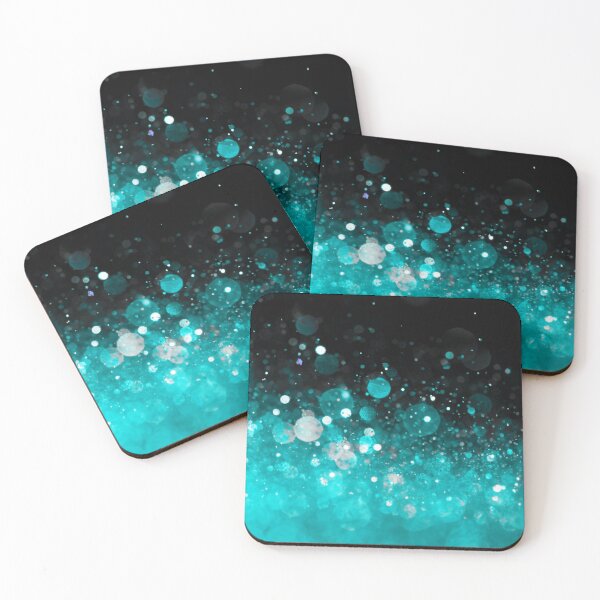 Item preview, Abstract aqua shiny lights on black background I designed and sold by fowons.