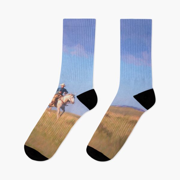 Item preview, Cowboy under blue montana sky  designed and sold by BerryvineImage.