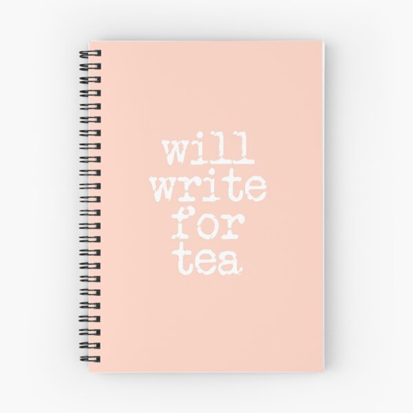 Item preview, will write for tea in white on peach blossom designed and sold by TeaRoseWriter.