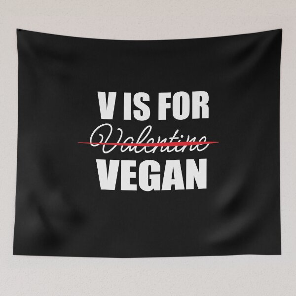 Item preview, V Is For Vegan - Valentine's Day - designed and sold by PrintBrint.
