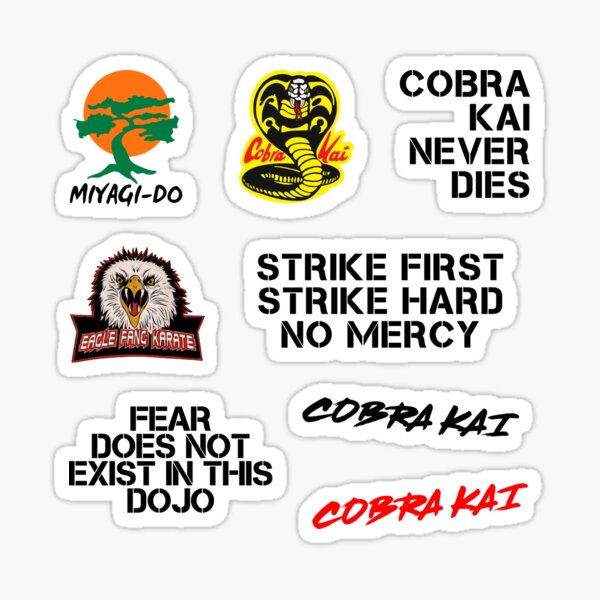 Ultimate Selection Of Cobra Kai Stickers - Miyagi Do Cobra Kai Eagle Fang Karate Johnny Lawrence Xolo Mariduena Peyton List Sticker