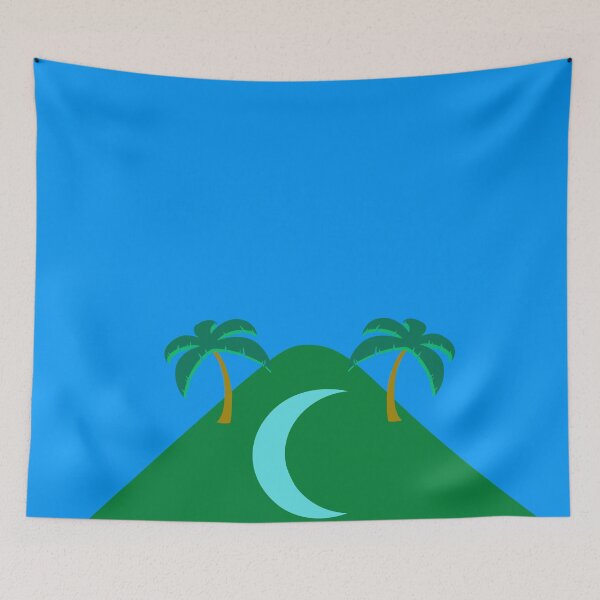 Item preview, Tropical Hill With Palm Trees and Crescent Moon Hill designed and sold by ShaunSandhu.