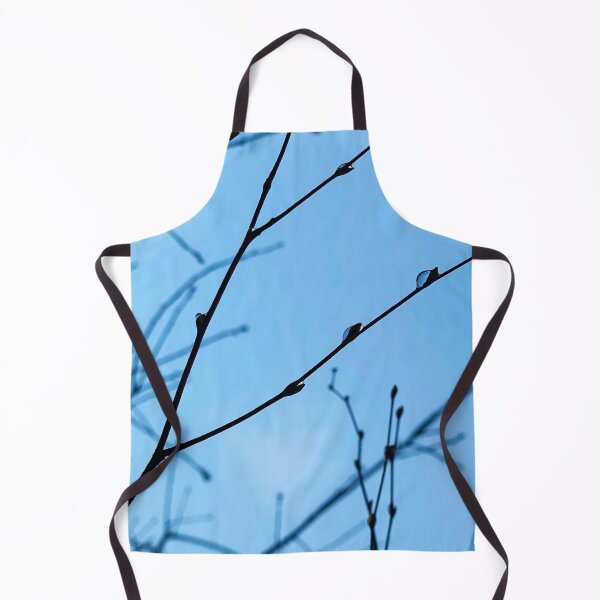 Item preview, Raindrops on a branch with a blue sky, pure nature from the woods designed and sold by Between Clouds.