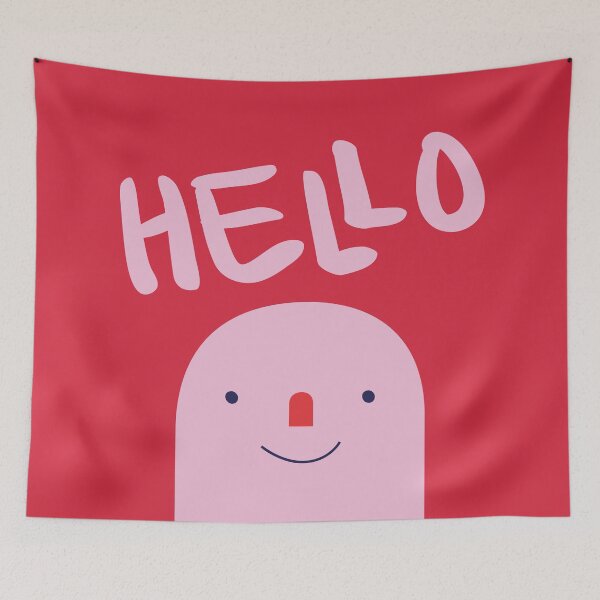 Item preview, Hey there! Pink and Red Hello designed and sold by LADYGOODMOOD.