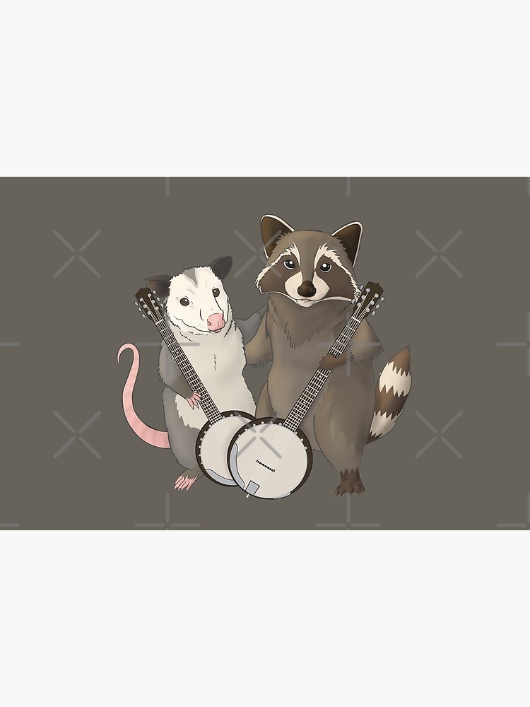 Opossum and Raccoon with banjos by Mehu