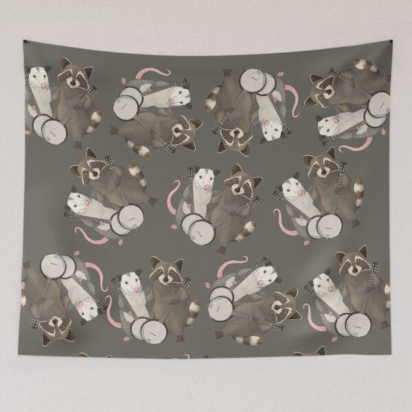 Item preview, Opossum and Raccoon with banjos designed and sold by Mehu.