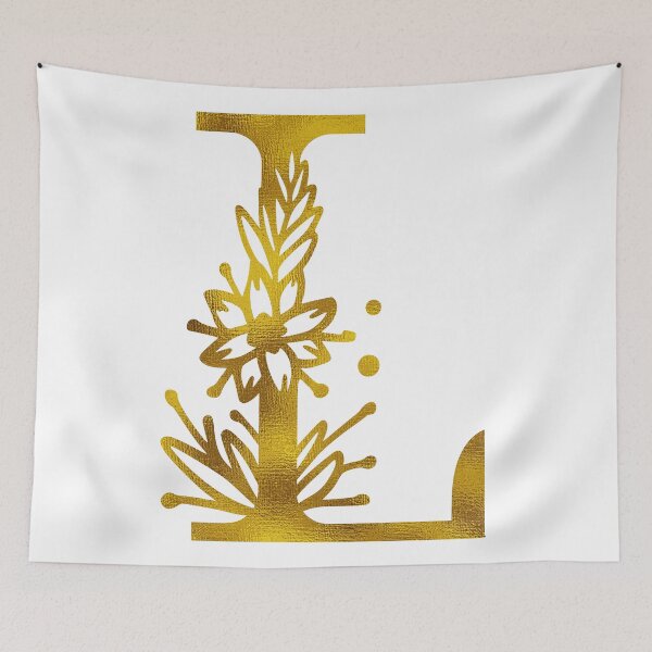 Item preview, Gold Floral Monogram L designed and sold by Amy Olsen.