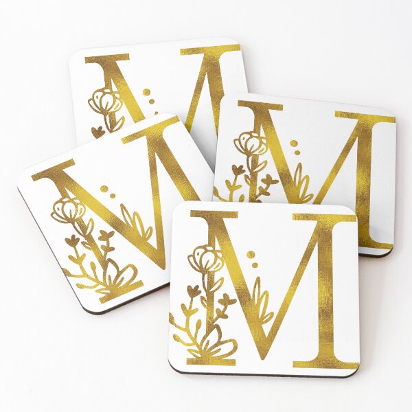 Item preview, Gold Floral Monogram M designed and sold by Amy Olsen.