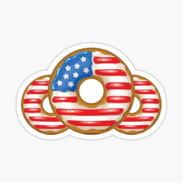 America, three Donuts Sticker