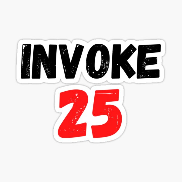 Vista previa del artículo con la obra «Invocar 25 Quitar Trump», diseñado y vendido por PoliticalJam.