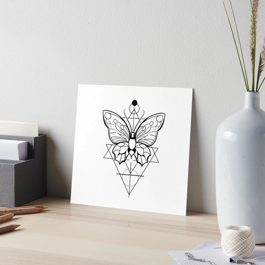 Single Blue Butterfly Design on a Black Background 