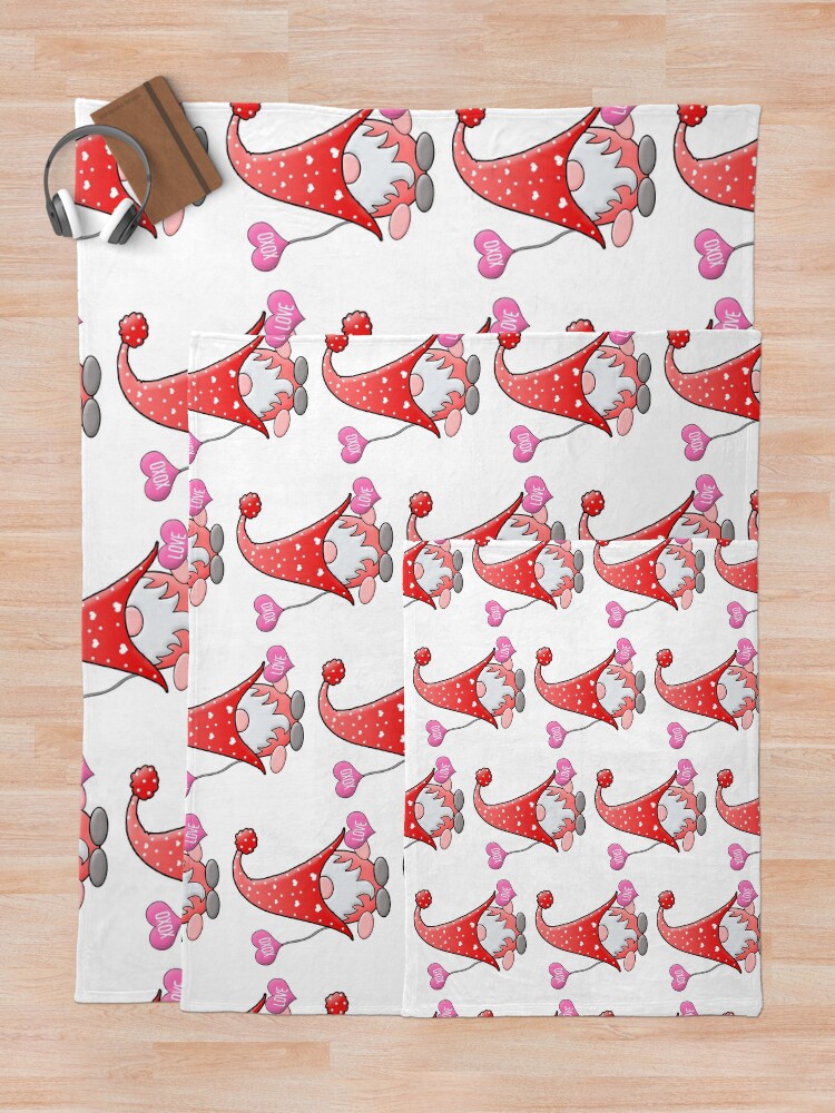 gnome xoxo love valentines day gnomes  throw blanket for sale by