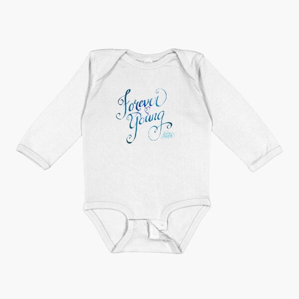 Forever Young turquoise by Jan Marvin Long Sleeve Baby One-Piece