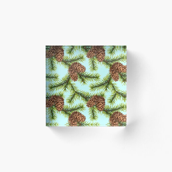 Item preview, Fir Branch with Pine Cone Pattern - Blue designed and sold by Kraina.
