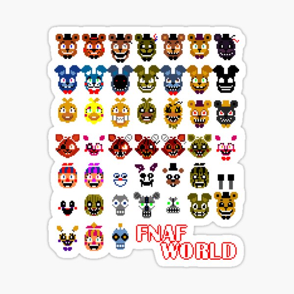 8-bit FNAF World - Five Nights At Freddys - Sticker