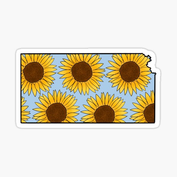 Kansas Sunflowers Blue Sticker